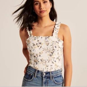 Abercrombie & Fitch Ruched Floral Crop Top - Size S